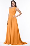 ColsBM Kiana Orange Gorgeous Zipper Chiffon Sweep Train Pleated Evening Dresses