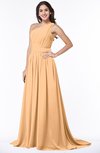 ColsBM Kiana Salmon Buff Gorgeous Zipper Chiffon Sweep Train Pleated Evening Dresses