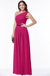 ColsBM Tiana Beetroot Purple Traditional A-line One Shoulder Chiffon Floor Length Plus Size Bridesmaid Dresses
