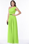 ColsBM Tiana Bright Green Traditional A-line One Shoulder Chiffon Floor Length Plus Size Bridesmaid Dresses