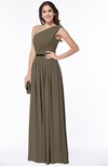 ColsBM Tiana Carafe Brown Traditional A-line One Shoulder Chiffon Floor Length Plus Size Bridesmaid Dresses