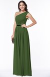 ColsBM Tiana Garden Green Traditional A-line One Shoulder Chiffon Floor Length Plus Size Bridesmaid Dresses