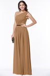 ColsBM Tiana Light Brown Traditional A-line One Shoulder Chiffon Floor Length Plus Size Bridesmaid Dresses