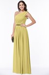 ColsBM Tiana Misted Yellow Traditional A-line One Shoulder Chiffon Floor Length Plus Size Bridesmaid Dresses