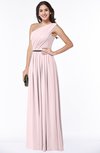 ColsBM Tiana Petal Pink Traditional A-line One Shoulder Chiffon Floor Length Plus Size Bridesmaid Dresses