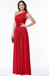 ColsBM Tiana Red Traditional A-line One Shoulder Chiffon Floor Length Plus Size Bridesmaid Dresses