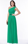 ColsBM Tiana Sea Green Traditional A-line One Shoulder Chiffon Floor Length Plus Size Bridesmaid Dresses