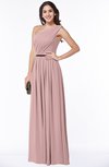 ColsBM Tiana Silver Pink Traditional A-line One Shoulder Chiffon Floor Length Plus Size Bridesmaid Dresses
