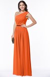 ColsBM Tiana Tangerine Traditional A-line One Shoulder Chiffon Floor Length Plus Size Bridesmaid Dresses