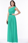 ColsBM Tiana Viridian Green Traditional A-line One Shoulder Chiffon Floor Length Plus Size Bridesmaid Dresses