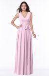 ColsBM Esther Baby Pink Traditional V-neck Sleeveless Zip up Chiffon Plus Size Bridesmaid Dresses