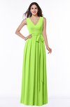 ColsBM Esther Bright Green Traditional V-neck Sleeveless Zip up Chiffon Plus Size Bridesmaid Dresses