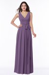 ColsBM Esther Chinese Violet Traditional V-neck Sleeveless Zip up Chiffon Plus Size Bridesmaid Dresses