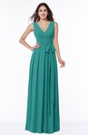 ColsBM Esther Emerald Green Traditional V-neck Sleeveless Zip up Chiffon Plus Size Bridesmaid Dresses