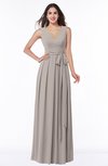 ColsBM Esther Fawn Traditional V-neck Sleeveless Zip up Chiffon Plus Size Bridesmaid Dresses