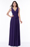 ColsBM Esther Royal Purple Traditional V-neck Sleeveless Zip up Chiffon Plus Size Bridesmaid Dresses
