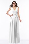 ColsBM Esther White Traditional V-neck Sleeveless Zip up Chiffon Plus Size Bridesmaid Dresses
