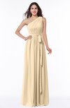 ColsBM Fiona Apricot Gelato Classic A-line Asymmetric Neckline Chiffon Floor Length Sash Plus Size Bridesmaid Dresses