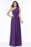 ColsBM Fiona Dark Purple Classic A-line Asymmetric Neckline Chiffon Floor Length Sash Plus Size Bridesmaid Dresses