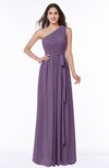 ColsBM Fiona Eggplant Classic A-line Asymmetric Neckline Chiffon Floor Length Sash Plus Size Bridesmaid Dresses