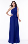 ColsBM Fiona Electric Blue Classic A-line Asymmetric Neckline Chiffon Floor Length Sash Plus Size Bridesmaid Dresses