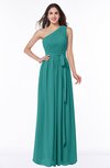 ColsBM Fiona Emerald Green Classic A-line Asymmetric Neckline Chiffon Floor Length Sash Plus Size Bridesmaid Dresses