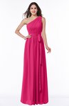 ColsBM Fiona Fuschia Classic A-line Asymmetric Neckline Chiffon Floor Length Sash Plus Size Bridesmaid Dresses