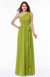 ColsBM Fiona Green Oasis Classic A-line Asymmetric Neckline Chiffon Floor Length Sash Plus Size Bridesmaid Dresses