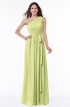 ColsBM Fiona Lime Green Classic A-line Asymmetric Neckline Chiffon Floor Length Sash Plus Size Bridesmaid Dresses