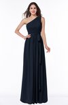 ColsBM Fiona Navy Blue Classic A-line Asymmetric Neckline Chiffon Floor Length Sash Plus Size Bridesmaid Dresses