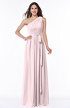 ColsBM Fiona Petal Pink Classic A-line Asymmetric Neckline Chiffon Floor Length Sash Plus Size Bridesmaid Dresses