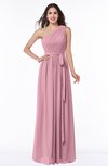 ColsBM Fiona Rosebloom Classic A-line Asymmetric Neckline Chiffon Floor Length Sash Plus Size Bridesmaid Dresses