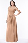 ColsBM Leslie Almost Apricot Classic Strapless Sleeveless Zipper Floor Length Ribbon Plus Size Bridesmaid Dresses
