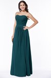 ColsBM Leslie Blue Green Classic Strapless Sleeveless Zipper Floor Length Ribbon Plus Size Bridesmaid Dresses