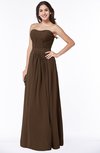 ColsBM Leslie Chocolate Brown Classic Strapless Sleeveless Zipper Floor Length Ribbon Plus Size Bridesmaid Dresses