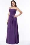 ColsBM Leslie Dark Purple Classic Strapless Sleeveless Zipper Floor Length Ribbon Plus Size Bridesmaid Dresses