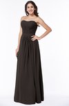 ColsBM Leslie Fudge Brown Classic Strapless Sleeveless Zipper Floor Length Ribbon Plus Size Bridesmaid Dresses