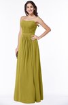 ColsBM Leslie Golden Olive Classic Strapless Sleeveless Zipper Floor Length Ribbon Plus Size Bridesmaid Dresses