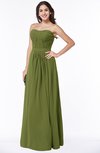 ColsBM Leslie Olive Green Classic Strapless Sleeveless Zipper Floor Length Ribbon Plus Size Bridesmaid Dresses