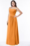ColsBM Leslie Orange Classic Strapless Sleeveless Zipper Floor Length Ribbon Plus Size Bridesmaid Dresses