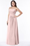 ColsBM Leslie Pastel Pink Classic Strapless Sleeveless Zipper Floor Length Ribbon Plus Size Bridesmaid Dresses