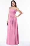 ColsBM Leslie Pink Classic Strapless Sleeveless Zipper Floor Length Ribbon Plus Size Bridesmaid Dresses