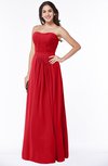 ColsBM Leslie Red Classic Strapless Sleeveless Zipper Floor Length Ribbon Plus Size Bridesmaid Dresses