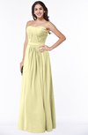 ColsBM Leslie Soft Yellow Classic Strapless Sleeveless Zipper Floor Length Ribbon Plus Size Bridesmaid Dresses