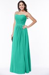 ColsBM Leslie Viridian Green Classic Strapless Sleeveless Zipper Floor Length Ribbon Plus Size Bridesmaid Dresses