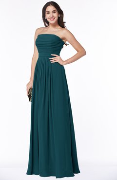 ColsBM Virginia Blue Green Simple Sweetheart Sleeveless Chiffon Floor Length Ruching Plus Size Bridesmaid Dresses
