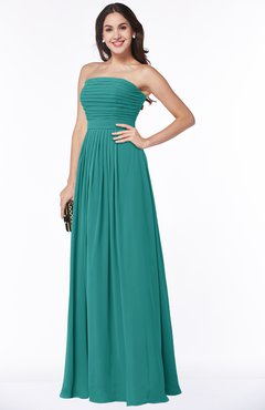 ColsBM Virginia Emerald Green Simple Sweetheart Sleeveless Chiffon Floor Length Ruching Plus Size Bridesmaid Dresses