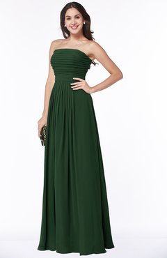 ColsBM Virginia Hunter Green Simple Sweetheart Sleeveless Chiffon Floor Length Ruching Plus Size Bridesmaid Dresses