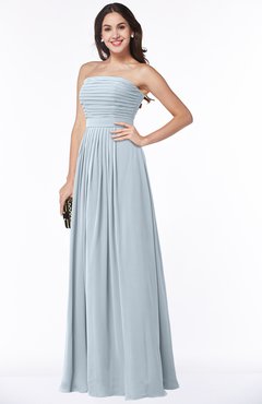 ColsBM Virginia Illusion Blue Simple Sweetheart Sleeveless Chiffon Floor Length Ruching Plus Size Bridesmaid Dresses