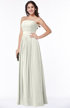 ColsBM Virginia Ivory Simple Sweetheart Sleeveless Chiffon Floor Length Ruching Plus Size Bridesmaid Dresses